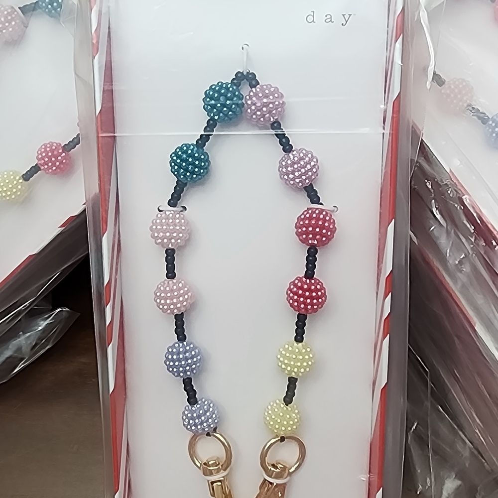 Colorful Beaded Phone Charm